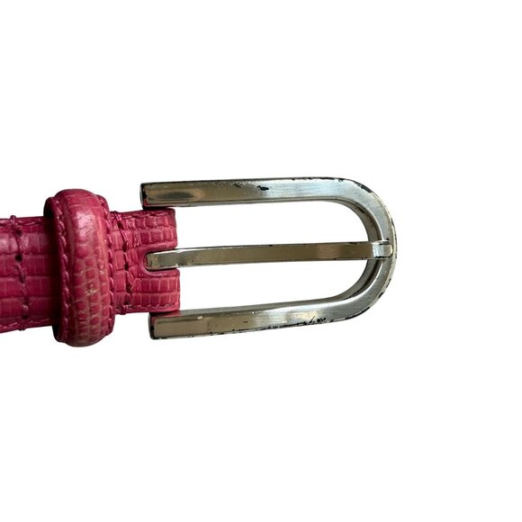 Lauren Ralph Lauren Snake Embossed Italian Leather Belt Women's Medium Pink - Picture 7 of 10